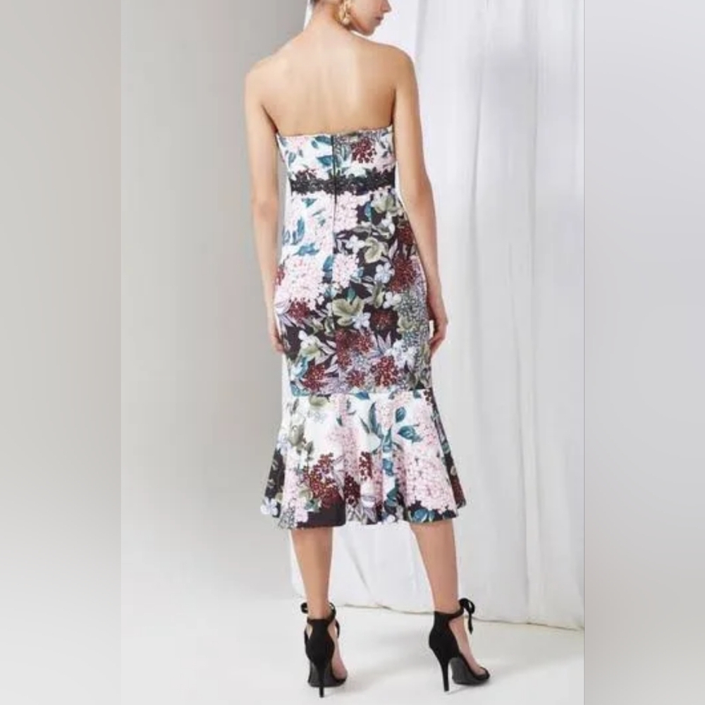 KEEPSAKE the Label Strapless Floral Dress - Black and Multicolor - Picture 2 of 9